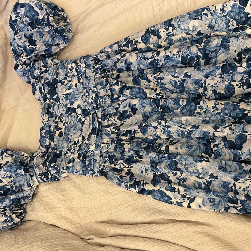 Blue & white floral dress